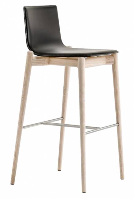 Стул барный с обивкой Malmo матовый стальной, беленый ясень, черный 510х480х1005 мм Стул барный с обивкой Malmo матовый стальной, беленый ясень, черный 510х480х1005 мм