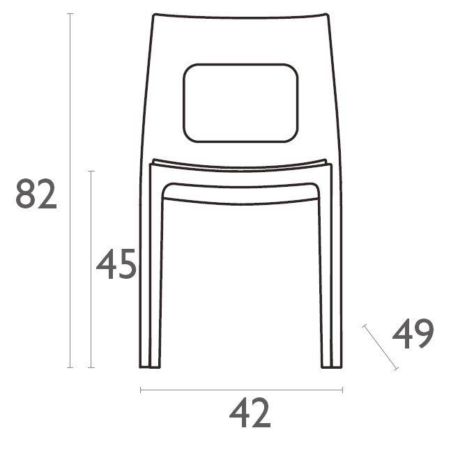 Стул пластиковый Lucca-T голубой 420х490х820 мм