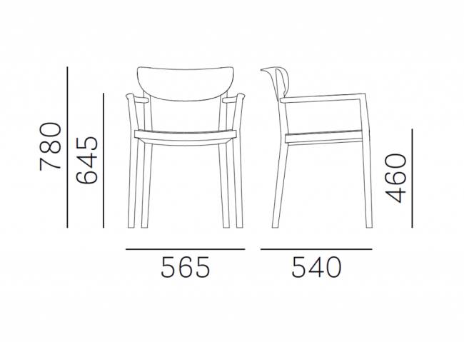Кресло деревянное Tivoli беленый ясень 565х540х780 мм