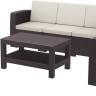 Комплект пластиковой плетеной мебели Monaco Lounge Set XL коричневый