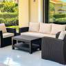Комплект пластиковой плетеной мебели Monaco Lounge Set XL коричневый