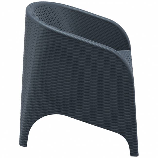 Кресло пластиковое плетеное с подушкой Aruba антрацит 740х750х800 мм