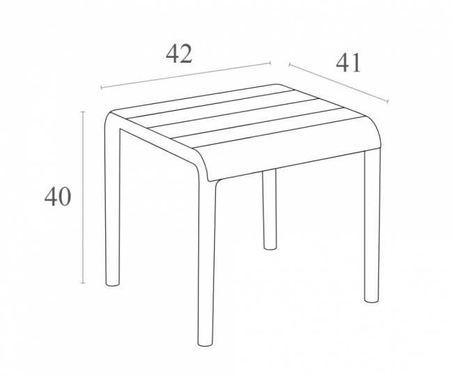 Столик пластиковый журнальный Paris Side Table белый 420х410х400 мм