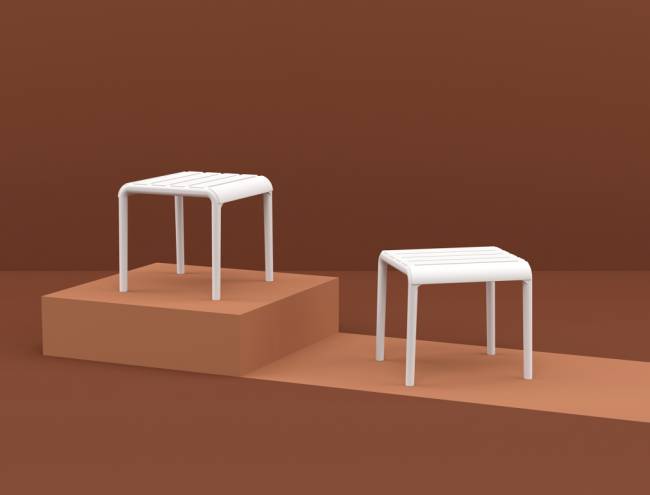 Столик пластиковый журнальный Paris Side Table белый 420х410х400 мм