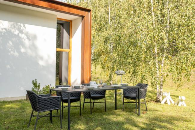 Кресло плетеное с подушкой Panama черный, темно-серый, черный 610х570х790 мм