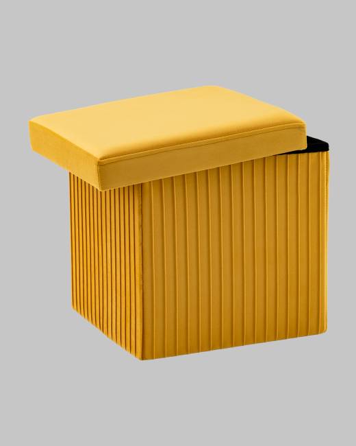 Пуф складной с ящиком Store Square жёлтый