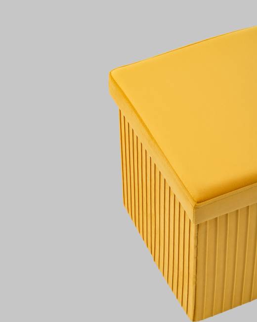 Пуф складной с ящиком Store Square жёлтый
