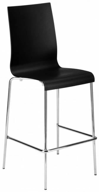 Стул пластиковый барный Icon-B хромированный, черный 520х520х1170 мм