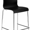 Стул пластиковый барный Icon-B хромированный, черный 520х520х1170 мм