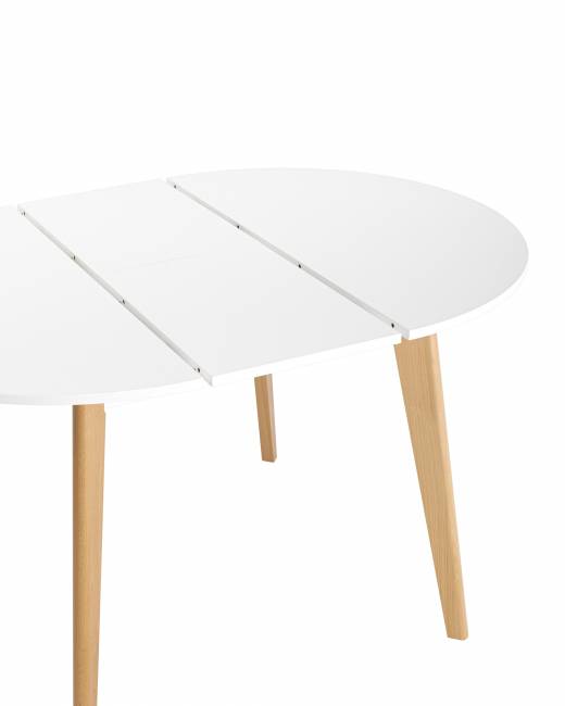 Стол Rondo 100-135*100 бук/белый