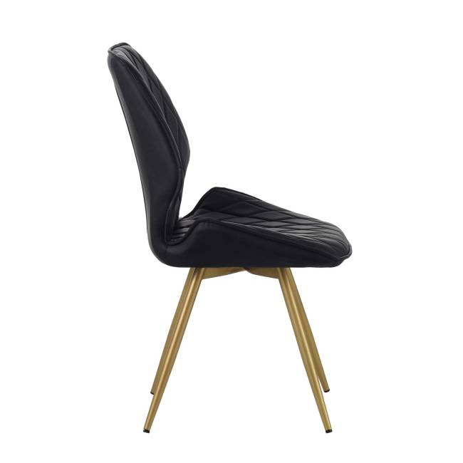 Стул Liam c поворотно-возвратным механизмом, черная экокожа/матовое золото Стул Liam c поворотно-возвратным механизмом, черная экокожа/матовое золото