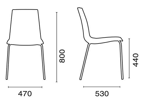Стул пластиковый X-Treme S Pro черный 470х530х800 мм