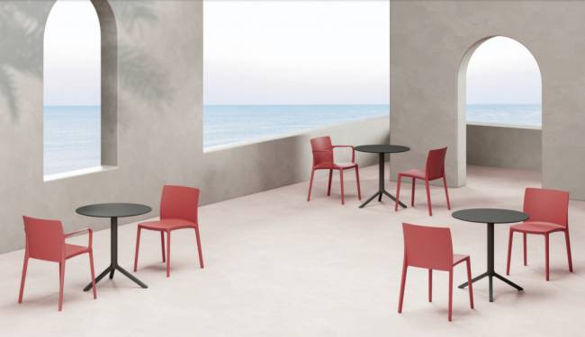 Кресло пластиковое Evo-K кирпично-красный 570х540х780 мм