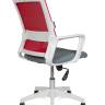Кресло офисное / Бит LB / белый пластик / красная сетка / темно серая ткань