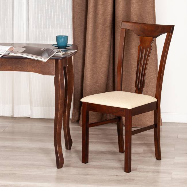 Стул - Гермес/ Hermes / 1 шт. в упаковке дерево гевея, 43х49х94см, Cappuchino , ткань бежевая (S178-4) Cappuchino дерево гевея