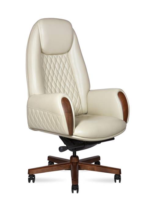 Кресло офисное / Верди / Verdi / слоновая кость кожа