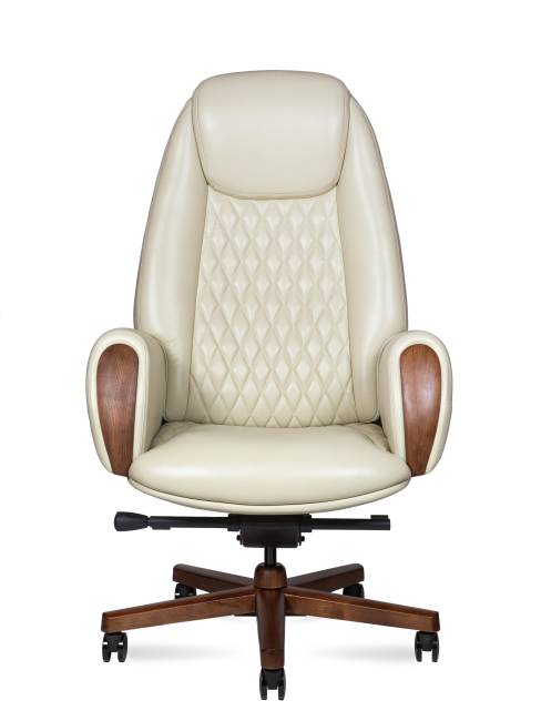 Кресло офисное / Верди / Verdi / слоновая кость кожа