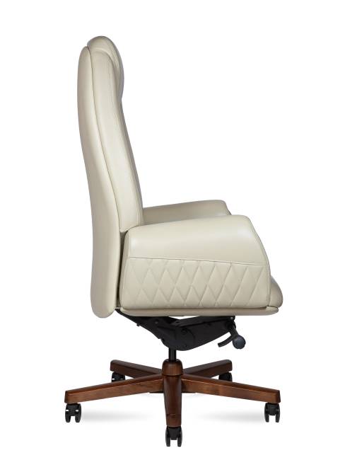 Кресло офисное / Верди / Verdi / слоновая кость кожа