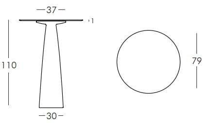 Стол из HPL пластика барный Hopla Standard Ø790х1100 мм