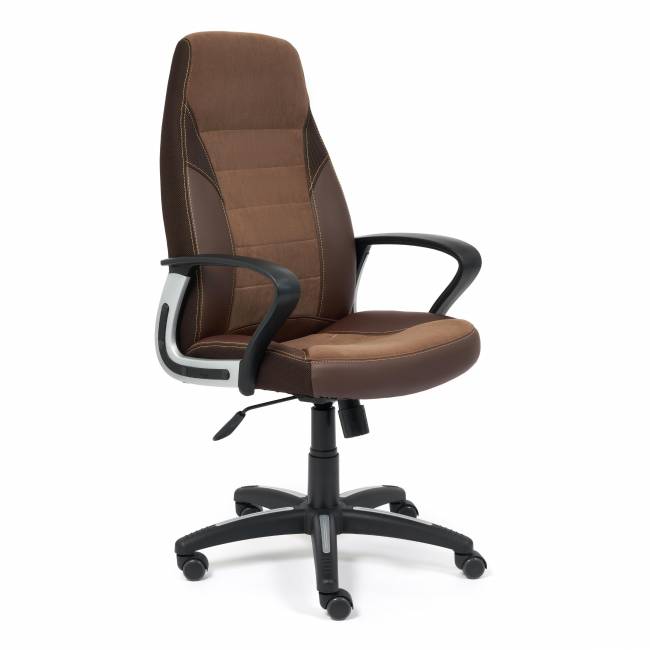 Кресло INTER коричневый кож/зам/флок/ткань