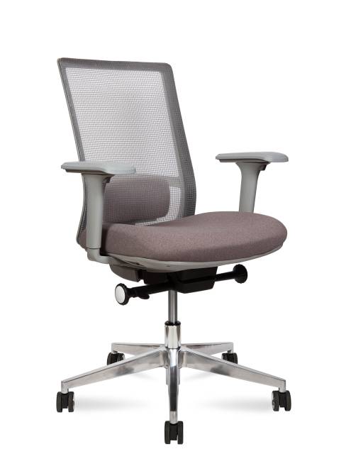 Кресло офисное / Вектор / Vector  / серный пластик / серая ткань / серая сетка