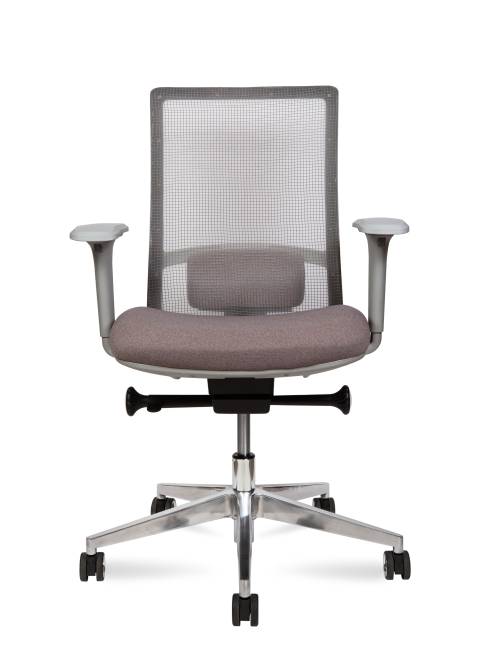 Кресло офисное / Вектор / Vector  / серный пластик / серая ткань / серая сетка