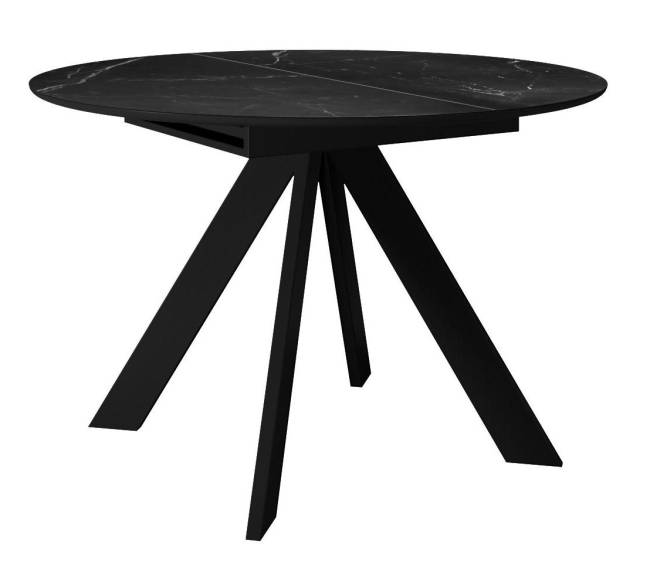 Стол DikLine SKC90 d900 Керамика Черный мрамор/подстолье черное/опоры черные Стол DikLine SKC90 d900 Керамика Черный мрамор/подстолье черное/опоры черные