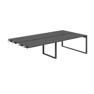 AG.162.AN.V.72.AN  / Рабочая станция комбо 2800х1238х750  / профиль О-образный: 70х20 антрацит; столешница с вырезом: антрацит