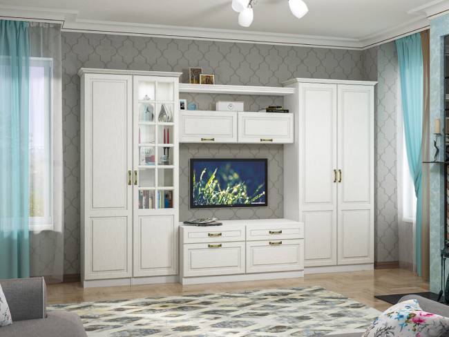 Пенал-витрина Ливерпуль цвет ясень ваниль/белый