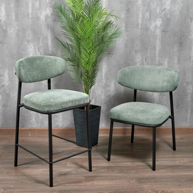 Стул Lucas 2 шалфей шенилл с чёрными ножками Стул Lucas 2 шалфей шенилл с чёрными ножками