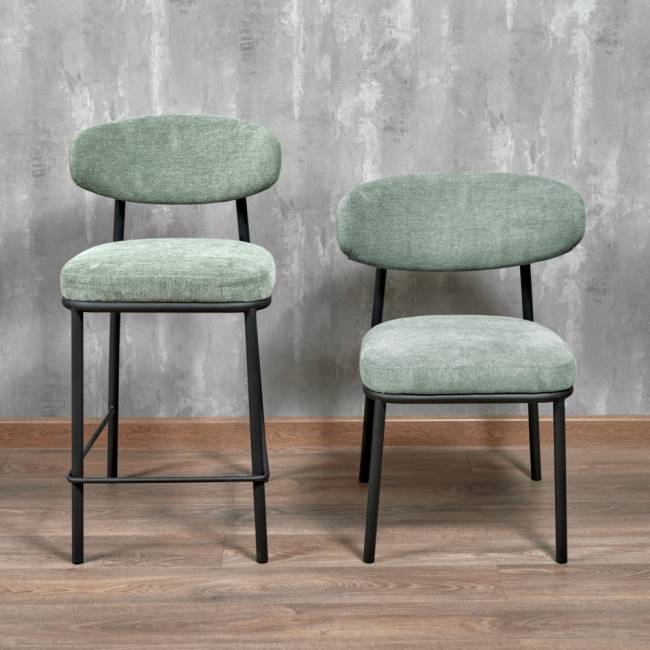 Стул Lucas 2 шалфей шенилл с чёрными ножками Стул Lucas 2 шалфей шенилл с чёрными ножками