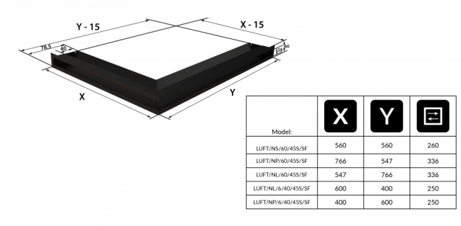 Решетка Kratki Люфт угловая правая стальная 6*40