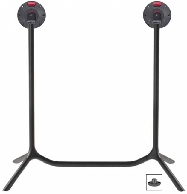 Подстолье металлическое барное двойное складное Tripe Double Folding черный 1140х540х1090 мм