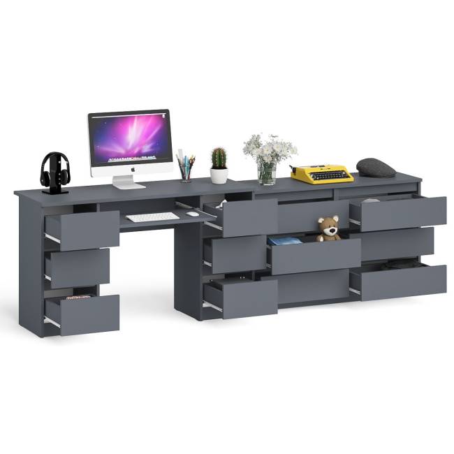 Комод Мори на шесть ящиков МК1200.6 и Стол компьютерный 2-х тумбовый Мори МС-2 цвет графит