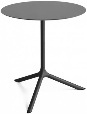 Стол ламинированный обеденный Tripe Maxi черный, антрацит Ø800х740 мм