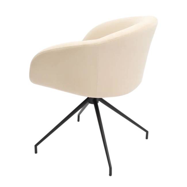 Кресло Лэсс бежевое, поворотное, черный металл