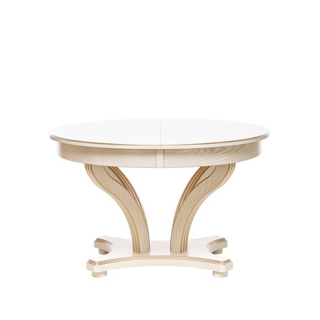 Стол раздвижной Leset Ромео 1Р Слоновая кость патина золото