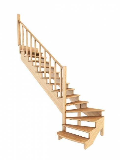 Деревянная лестница К-001м/7 Деревянная лестница К-001м/7
