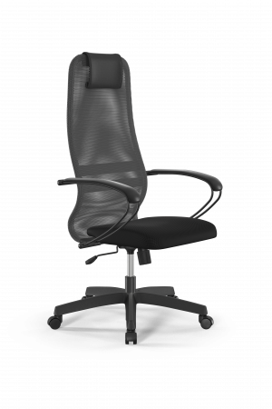 Кресло Sit 8 B1-8K - X1+UMF(X1) /Uh00/Wh00/K1bL(M09.B02.G15.W01), св.серый-черный