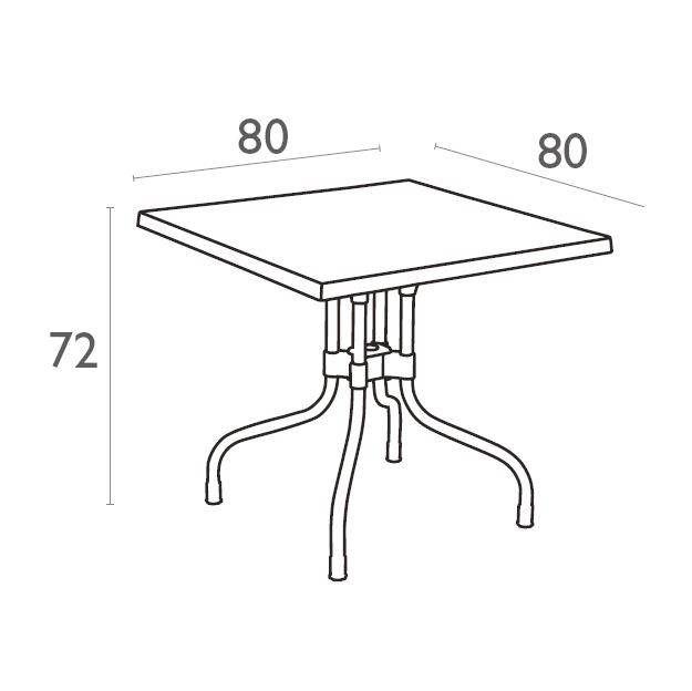 Стол пластиковый Forza бежевый 800х800х720 мм