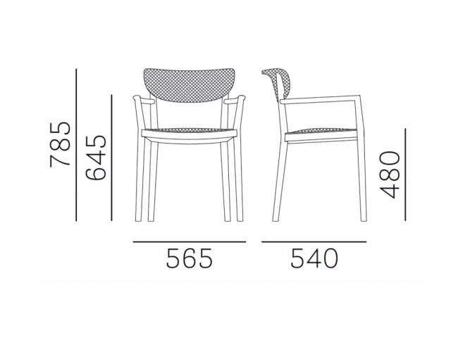 Кресло деревянное с мягкой обивкой Tivoli беленый ясень, светло-серый 565х540х785 мм