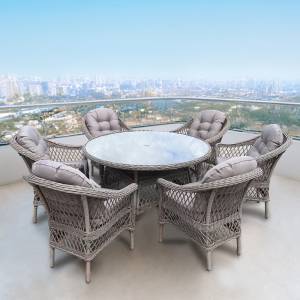 Комплект мебели T219/LV-217 Beige (6+1) с подушками в комплекте Комплект мебели T219/LV-217 Beige (6+1) с подушками в комплекте