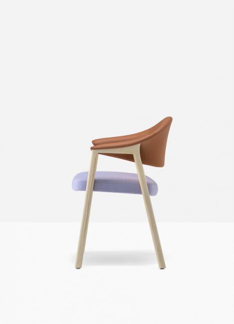 Кресло деревянное с обивкой Hera Soft беленый ясень 620х540х800 мм