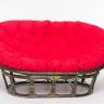 Кресло "MAMASAN" олива  красная подушка