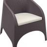 Кресло пластиковое плетеное с подушкой Aruba коричневый 740х750х800 мм