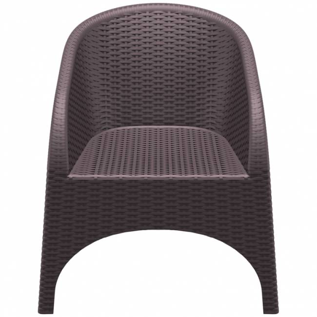 Кресло пластиковое плетеное с подушкой Aruba коричневый 740х750х800 мм