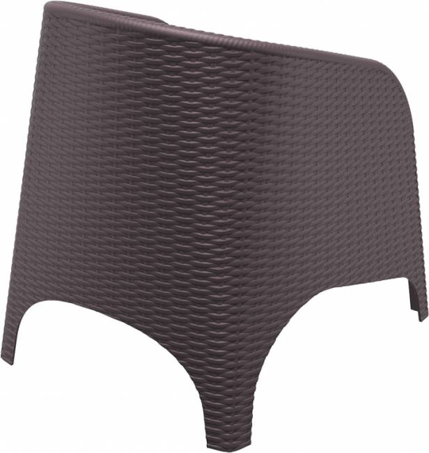 Кресло пластиковое плетеное с подушкой Aruba коричневый 740х750х800 мм