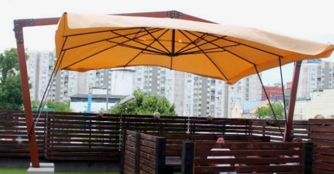 Зонт на двойной опоре 5.0 х 5.0