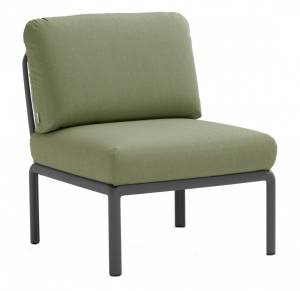 Модуль центральный пластиковый с подушками Komodo Elemento Centrale антрацит, джунгли 720х780х880 мм