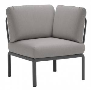 Модуль угловой пластиковый с подушками Komodo Elemento Angolo антрацит, серый 720х780х880 мм